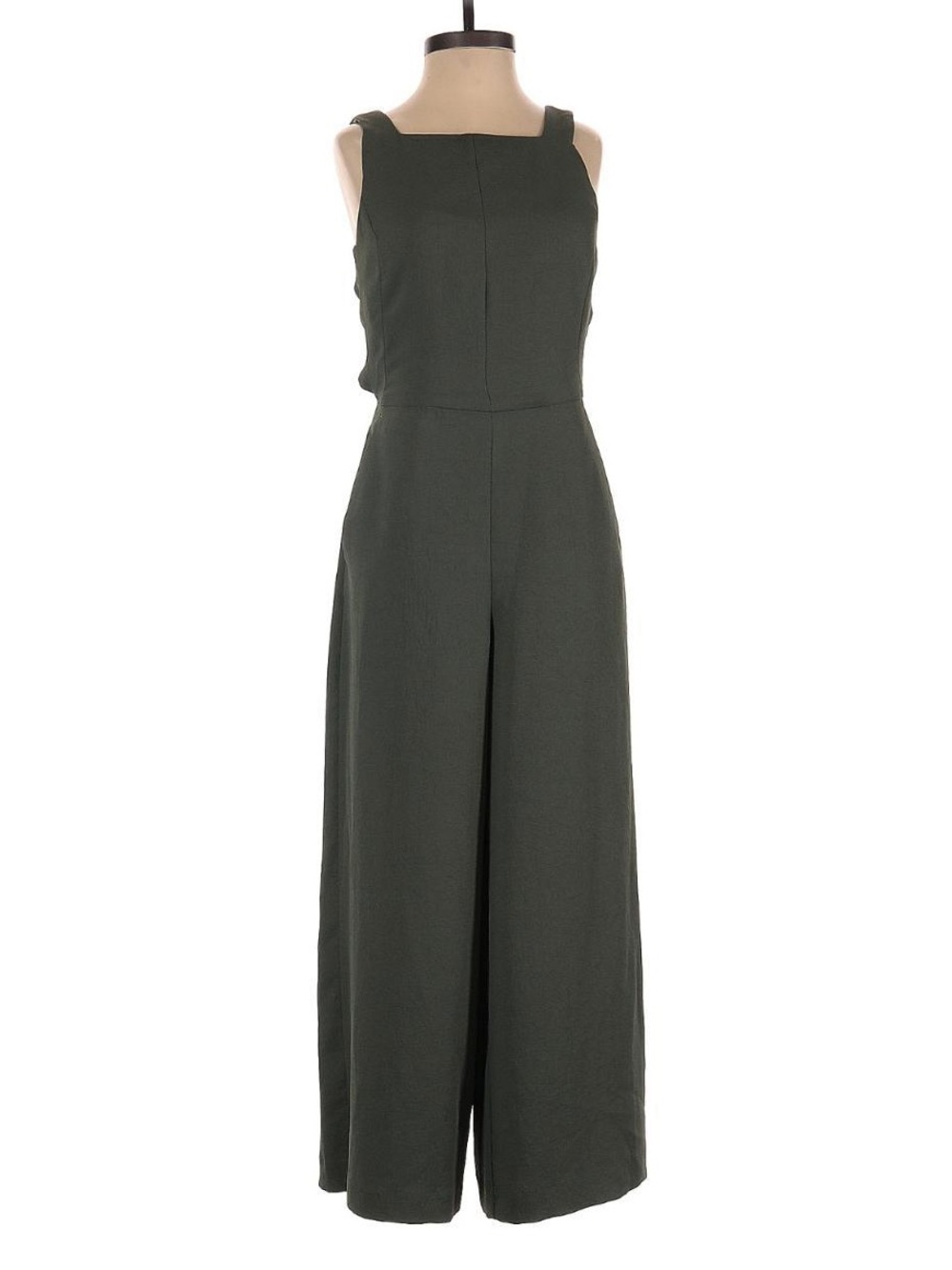 Aritzia Wilfred Olive Green Square-Neck Wide-Leg Jumpsuit
